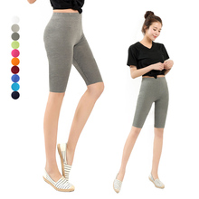 Hot Sale Women Knee Length Elastic Solid Color Ladies Casual Trousers Fitness Short Feminino Woman Spodenki Damskie 2022 New 2024 - buy cheap