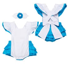 New Born Baby Clothes Set 2020 Fashion Maid Costume+Headband 2pcs Set Sleeveless Bodysuit Ruffles Infant Baby Girl Clothing 0-2T 2024 - buy cheap