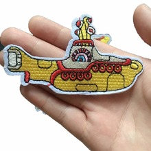 Yellow Submarine Design Embroidery Patches for Clothes Iron on Embroidered Appliques DIY Sewing Decoraton Patches 10PCS/lot 2024 - buy cheap