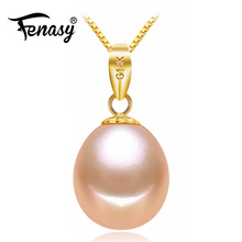 FENASY 18K Gold Pendant Natural Freshwater Pearl Au750 Yellow Gold Wedding Engagement Jewelry With 925 Silver Necklace 2024 - buy cheap
