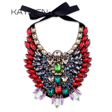 New Fashion Especial Fabric Glass Stones Statement Necklace Pendant for Women Wedding Handmade Luxury Crystals Big Necklace 1517 2024 - buy cheap