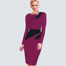 Женское офисное деловое платье, Повседневная Туника, облегающее формальное платье-карандаш, плюс размер, элегантная одежда для работы 2024 - купить недорого