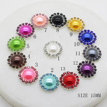 ZMASEY New Fashion Mix Color Rhinestones Pearl Buttons 10Pcs/Lot 15mm DIY Handwork Sewing Holiday Party Wedding Decoration 2024 - buy cheap