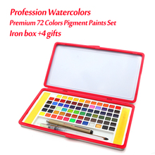 Premium 72 Colors Iron Box Solid Watercolor Paints Set Professional Water Colors For Adults Kids Painting Beautiful Gifts 2024 - buy cheap