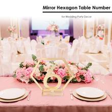 Hexagon Table Number Signs for Wedding Party Decor Silver Gold Acrylic Number Birthday GeometricTable Seat Card Roman Numerals 2024 - buy cheap