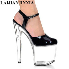 Laijianjinxy sandálias de salto muito alto, 15cm, preto, para pole dance/performance/star/modelo, sapatos de casamento 2024 - compre barato