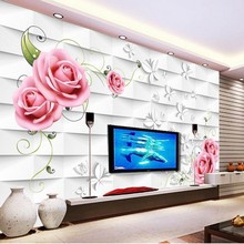 beibehang Custom mural 3d stereo photo wallpaper rose vine butterfly TV background wall living room bedroom 3d wallpaper mural 2024 - buy cheap