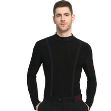 Camisa de baile Latino de tela negra para hombre, ropa para adultos, ropa profesional para hombre, Salsa cuadrada, Rumba, salón de baile, Galop, ropa B-6822 2024 - compra barato