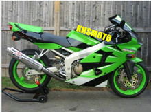 Kit de carenagem com molde de injeção para kawasaki ninja zx6r 00 01 02 zx6r 636 2000 2001 2002, conjunto com branco verde + presentes sl55 2024 - compre barato