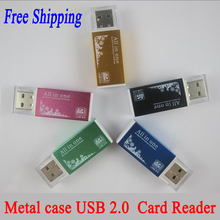 All in 1 Metal case USB 2.0 Card Reader For Micro SD TF MS MS DUO M2 SD SDHC MMC Memory Card Reader Adapter Color optional 2024 - buy cheap