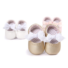 Newborn baby moccasins Babies shoes PU Leather Infant shoes First walkers Toddlers Brand Silk bow girls shoes 2024 - buy cheap