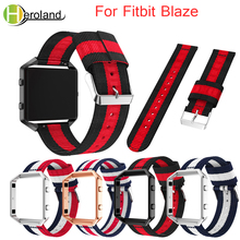 Pulseira de nylon para fitbit blaze, pulseira esportiva + capa bracelete de substituição ajustável 2024 - compre barato