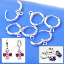 Wholesale 20PCS European Style Lever Back Ear Wires Jewelry Findings Real Pure 925 Sterling Silver Hoop Earring DIY 2024 - buy cheap