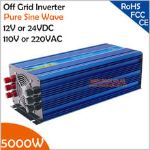 5000W Off Grid Inverter, 12V/24VDC 100/110/120VAC or 220/230/240VAC Pure Sine Wave PV Inverter for Wind or Solar Power System 2024 - buy cheap