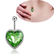 2016 Rhinestone Heart Piercing Belly Button Ring Barbell Piercing Ring Body Jewelry Summer Style Women Body Chains Plug,Pircing 2024 - buy cheap