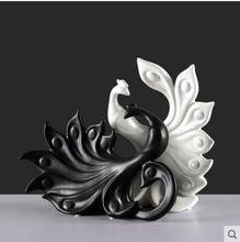 Belo pavão de cerâmica artesanal, decorações de mesa para casa, presentes de casamento 2024 - compre barato