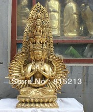 wang 000310 Chinese Tibetan Buddhism Gilt Bronze statue 1000 Hand Goddess of Mercy Buddha 2024 - buy cheap