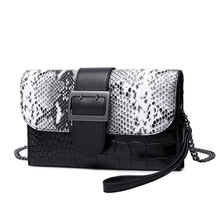 Serpentine pattern cowhide leather women day clutch bag Messenger bag female Party Cosmetic bag mobile phone bag female handbag 2024 - buy cheap