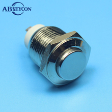 1692 16mm high flush latching nickel plated brass micro metal button switch ON-OFF self-locking switch 2024 - buy cheap
