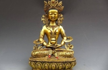 Estatua de bronce del Tíbet, estatua de Buda de Amitayus, Bodhisattva, Guan, Yin, kwan-yin 2024 - compra barato
