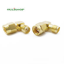 SMA Female Jack to SMA Male Plug 90 Degree Right Angle in Series RF Coaxial Coax Assembly RF SMA Adapter Connector Gold Plated 2024 - buy cheap