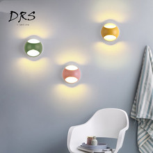 Lámpara Led de pared de estilo nórdico, luz pequeña Circular creativa para pasillo, pared, mesita de noche, dormitorio y linterna negra 2024 - compra barato