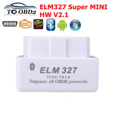 ELM 327 SUPER MINI OBDII Scanner Super Mini ELM-327 Bluetooth V2.1 OBD2 Car Diagnostic Tool Elm 327 V 2.1 Single PCB board 2024 - buy cheap