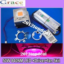 Luz led de cultivo artesanal, chip de 380-840nm, controlador, disipador de calor, ventilador y lente led, 50W, novedad 2024 - compra barato