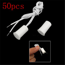 50Pair Wired Door Window Sensor Recessed Magnetic Contacts Security Reed Switch Alarm For Home Security Alarm White Hot Sale 2024 - buy cheap