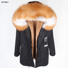 OFTBUY 2021 Winter Jacket Women big Real Fur Coat Parka red fox Fur collar faux fur liner Camouflage long coat fashion new 2024 - buy cheap