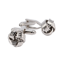 Free shipping Metal Knot Cufflinks silver color knot design hotsale steel material cufflinks whoelsale&retail 2024 - buy cheap