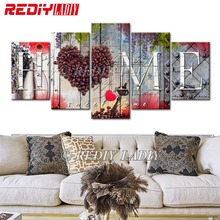 Diamond Embroidery Triptych Diamond Painting Cross Stitch 5 Panels Wall Art Coffee Home Full Square Mosaic Modular Picture 2024 - buy cheap