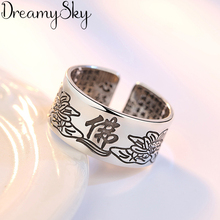 Anéis étnicos de cor de prata para mulheres, joia de casamento, anel de dedo antigo ajustável 2024 - compre barato