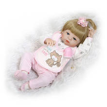 Soft Silicone Reborn Dolls Baby Realistic Doll Reborn NPK 22 Inch bebe girl boneca reborn silicone completa toy Doll For kids 2024 - buy cheap