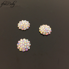 Botões de flores de strass para roupas de cabelo faça você mesmo botões de strass transparentes base reta 2024 - compre barato