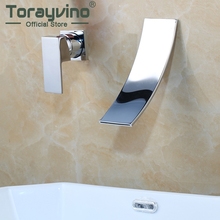 Totayvino Chrome Waterfall Basin Faucets Wall Mount Waterfall Faucet Single Handle Mixer Tap Bathroom Waterfall Basin Faucet 2024 - buy cheap