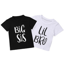 Camiseta de verano a juego para Familia, Tops de algodón para niño y niña, Hermana Grande y hermano pequeño 2024 - compra barato