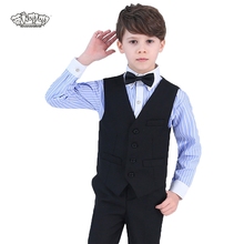 Chaqueta Formal para niños, traje de boda, chaleco, camisa, pantalón, traje de pajarita para fiesta y boda, disfraces de fiesta de cumpleaños, 4 Uds. 2024 - compra barato