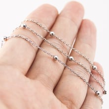 1.2mm Women Thin Necklace Stainless Steel Chain Rolo Cable Chain With Space Ball Sell In 5 Meters DIY Jewelry Accessories 2024 - buy cheap