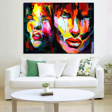 Beautiful Handpainted Wall Picture Cool Lady Figure Portrait Oil Paintings Abstract People Oil Paintings On Canvas Free Shipping 2022 - buy cheap