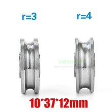 1pcs 10*37*12mm U-type grooved bearing concave wheel, for 6mm/8mm optical axis / track, wire rope lifting /guide wheel 2024 - buy cheap