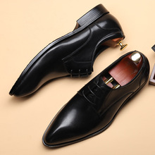Мужские туфли из натуральной кожи; Деловые модельные туфли; Мужские брендовые туфли из воловьей кожи; Черные свадебные мужские туфли; Цвет черный, коричневый; Phenkang; 2020 2024 - купить недорого