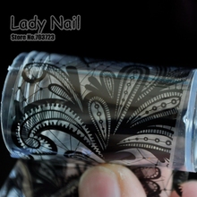 1 roll 100cm*4cm Black Lace Netty Flowers Transfer Foil Nails Art Stickers Nail Paper Glue Polish DIY Decals Manicure Tools 217 2024 - buy cheap