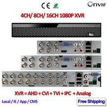 16CH AHD CCTV DVR 8CH ONVIF ip camera recorder H.264 4CH AHD DVR for AHD-H CVI TVI camera Network Hybrid XVR 1080P cctv recorder 2024 - buy cheap