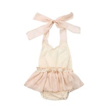 Body de tutu sem mangas com costas abertas, roupa de verão para bebês meninas recém-nascidas de 3-24m 2024 - compre barato