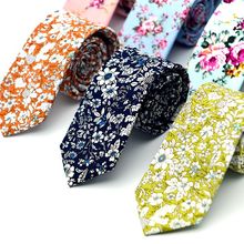 SHENNAIWEI Men's cotton print tie 6cm European style fashion casual neckties bridegroom groomsman 2024 - buy cheap