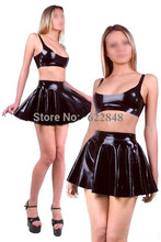 Handmade latex bra and skirt set fetish clubwear rubber latex clothing set 2024 - buy cheap