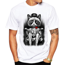 2019 New Arrivals Retro Overlord Cat Design Men's T Shirt Boy Cool Tops Hipster Printed Summer T-shirt 2024 - buy cheap
