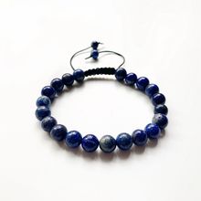 Pulseira de pedra lápis-lazúli azul, joias naturais feitas à mão, pedras de cura, cristais, pulseira de cordão ajustável, 1 peça 2024 - compre barato