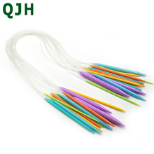 QJH-Herramientas de tejer de plástico, 12 unids/set/juego de 80cm de longitud, con agujas de Doble Punto Lisas Multicolor, DIY 2024 - compra barato